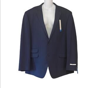 Perry Ellis Portfolio men’s 50 Regular slim fit navy blue blazer NWT